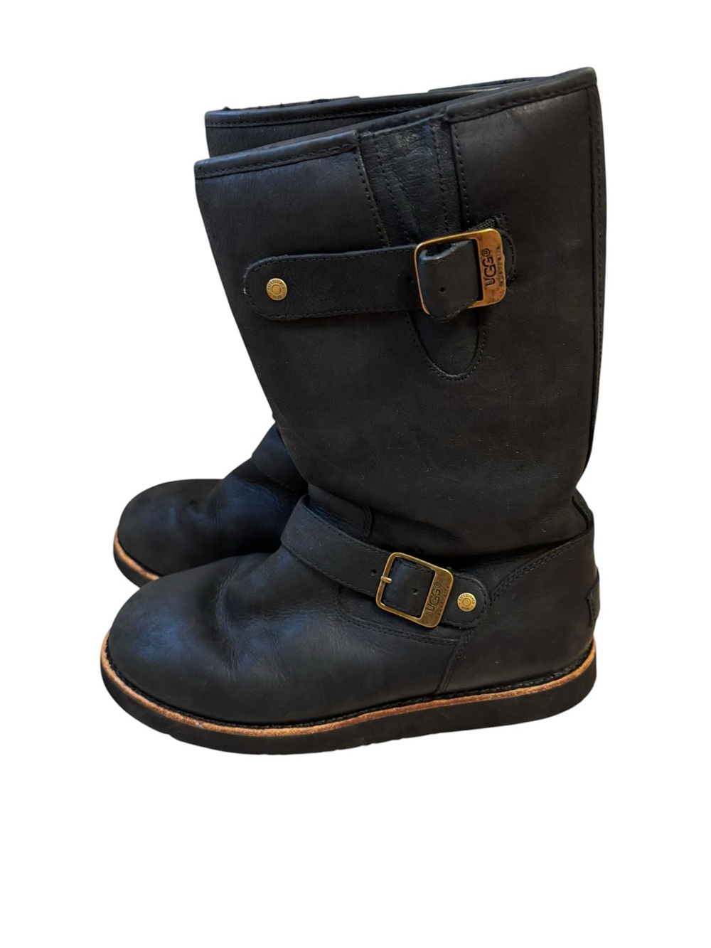 UGG Black Leather Buckle Boots 🖤